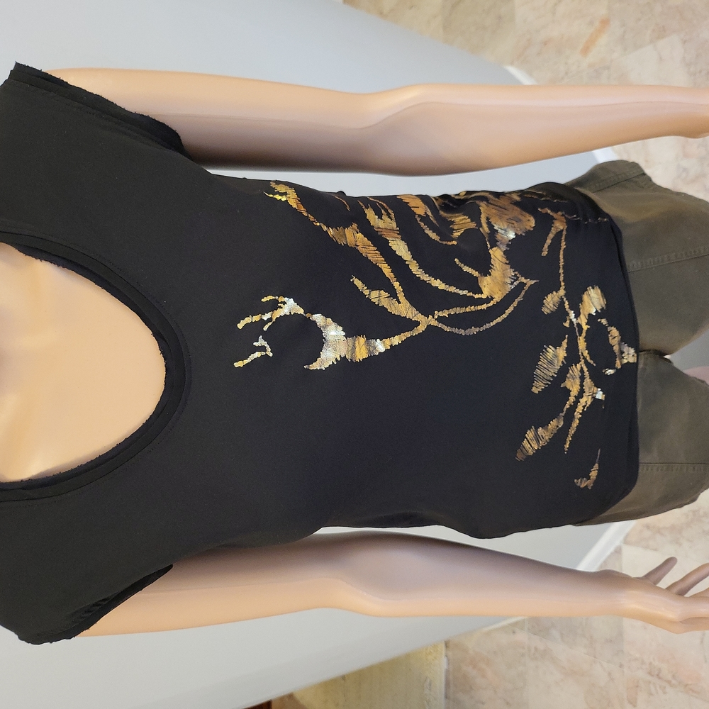 Gold and Black Short Sleeve Shirt